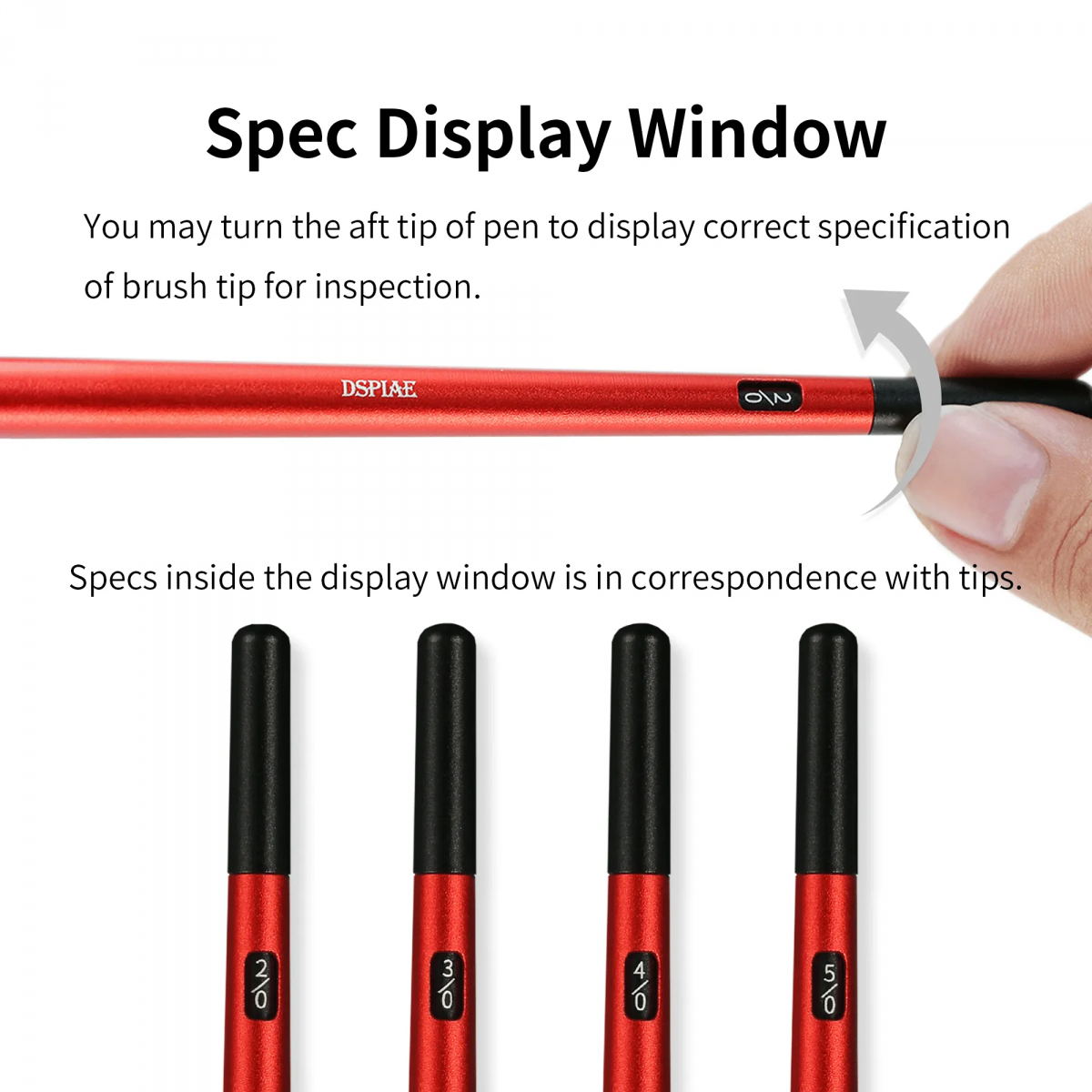 DSPIAE AT-FB01 Fine Brush With Replacable Point Tip - Red / Precyzyjny pędzel z wymienną końcówką – immagine 3