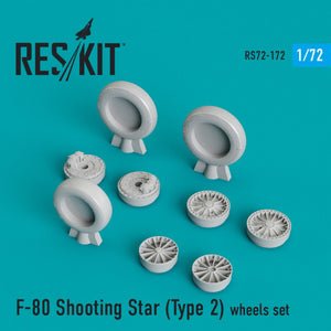 RESKIT RS72-0172 F-80 &amp;quot;SHOOTING STAR&amp;quot; (TYPE 2) WHEELS SET 1/72