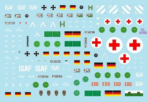 Star Decals 72-A1100 ISAF-Afghanistan # 1. GECON - Peacekeepers from Germany. Wiesel I MK 20, Fuchs APC, Fuchs NBC, Fuchs Sanität vehicle. 1/72 – immagine 2