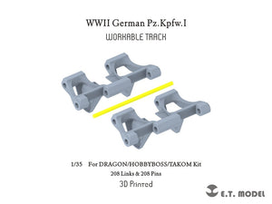 Chenilles fonctionnelles (impression 3D) pour maquettes DRAGON/HOBBYBOSS/TAKOM au 1/35 (ET Model P35-400, Seconde Guerre mondiale)