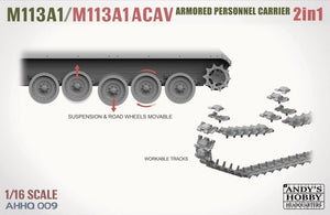 Andy&amp;#39;s Hobby Headquarters AHHQ-009 M113A1 / M113A1 ACAV 2 in 1 Kit 1/16 – image 4