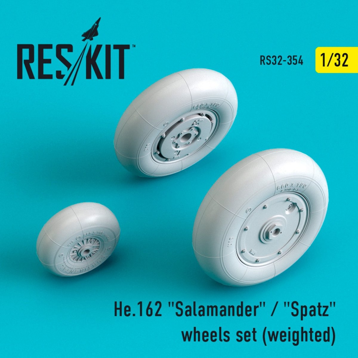 RESKIT RS32-0354 HE.162 &amp;quot;SALAMANDER&amp;quot; / &amp;quot;SPATZ&amp;quot; WHEELS SET (WEIGHTED) 1/32