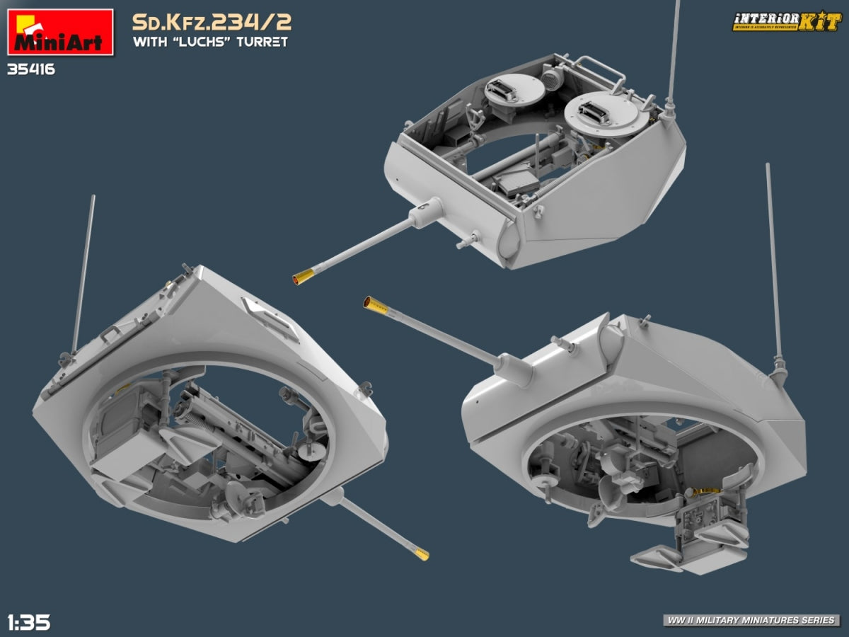 MiniArt 35416 Sd.Kfz.234/2 WITH LUCHS TURRET. INTERIOR KIT 1/35 – immagine 16