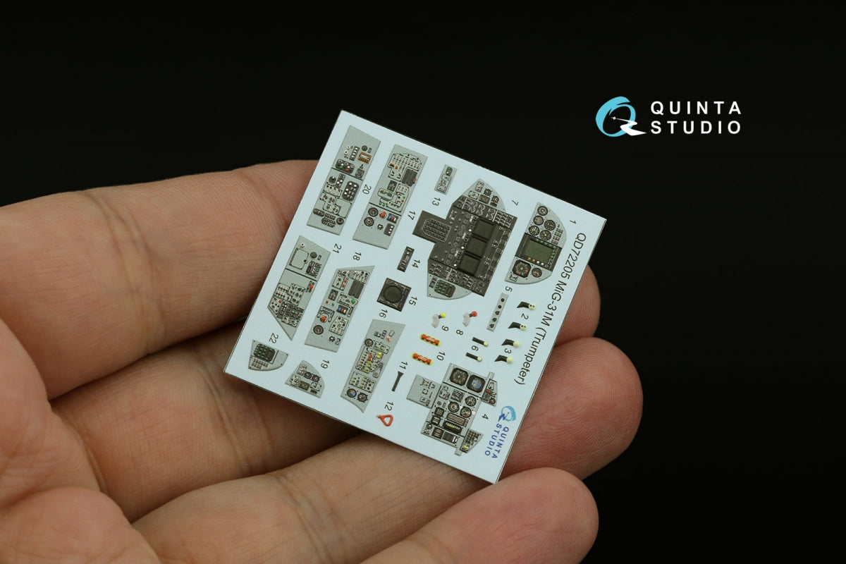 Quinta Studio QD72205 MiG-31M 3D-Printed &amp;amp; coloured Interior on decal paper (Trumpeter) 1/72 – immagine 6