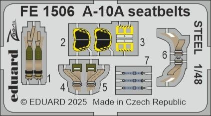 Eduard FE1506 A-10A seatbelts STEEL GREAT WALL HOBBY 1/48