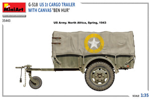 MiniArt 35443 G-518 US 1t CARGO TRAILER WITH CANVAS BEN HUR 1/35 – immagine 8