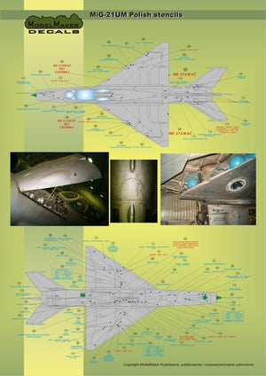 ModelMaker Decals D48020 MiG-21PFM/M/MF/bis/UM Polish stencils 1/48 – image 5