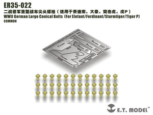 E.T. Model ER35-022 ER35-022 WWII German Large Conical Bolts For Elefant/Ferdinant/Sturmtiger/Tiger (P) 1/35
