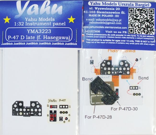 Yahu YMA3223 P-47 tardif (Hasegawa, Eduard) 1/32