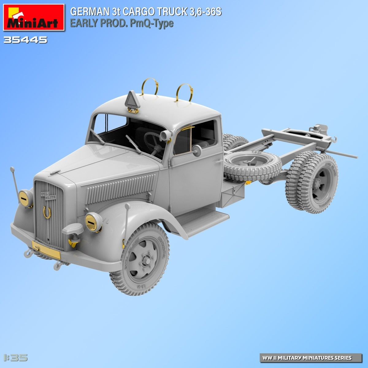 Miniart 35445 GERMAN 3t CARGO TRUCK 3,6-36S EARLY PROD. PmQ-Type 1/35 – immagine 12