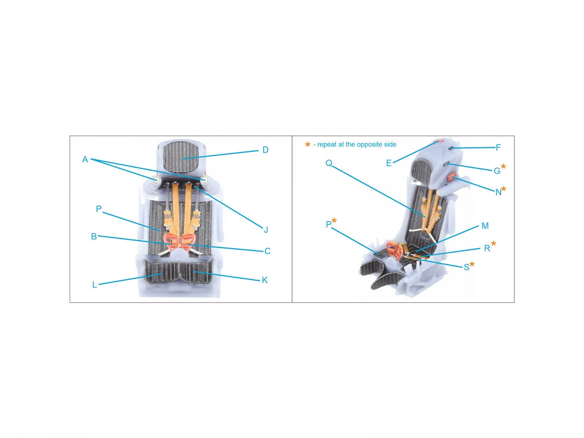 Quinta Studio QR+48073 K-36DM (initial release) ejection seat (for Su-17M3/M4/UM3/22, Su-24, MiG-29 9-12 Early aircraft) (All kits) 1/48 – immagine 8