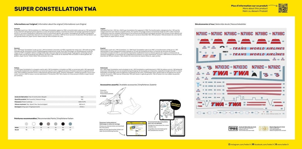 Heller 58391 Super Constellation TWA - Starter Kit 1/72 – immagine 4