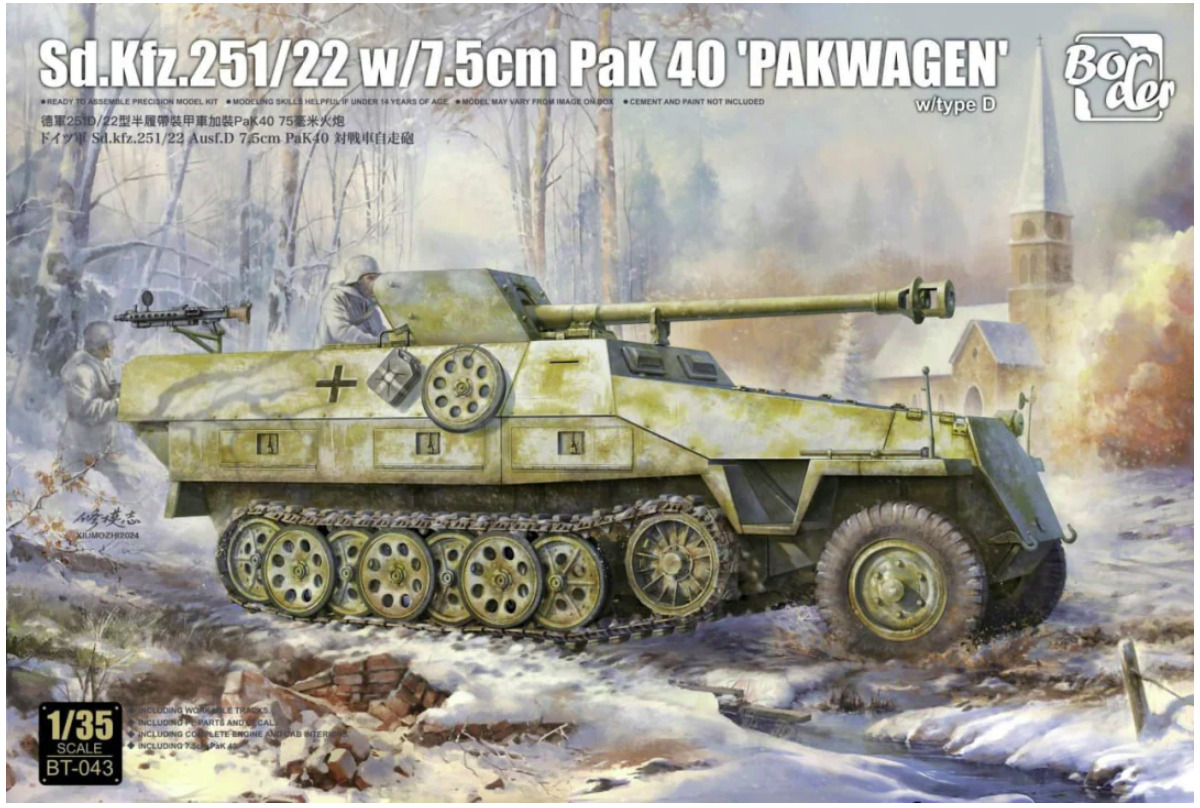 Border Model BT-043 Sd.Kfz.251/22 in 7.5cm PaK 40 Pakwagen 1/35