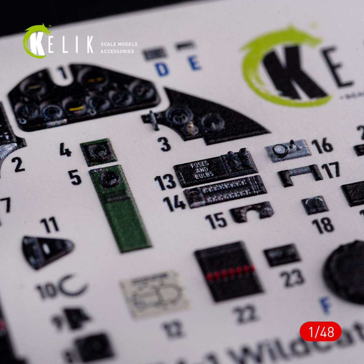 KELIK K48082 FM-1 Wildcat/Martlet Mk.V interior 3D decals for Tamiya kit 1/48 – immagine 5