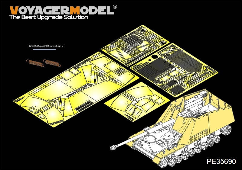 Voyager modèle PE35690 seconde guerre mondiale, allemand Sd.Kfz.164 Nashorn Amour, plaque/ailes pour DRAGON 6387 / 6165 / 6166 / 6314 1/35