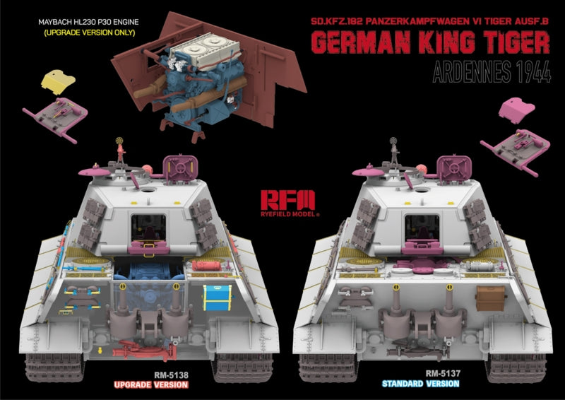 Rye Field Model 5138 German King Tiger Pz.Kpfw. VI Ausf. B Ardennes 1944 Upgrade Version 1/35 – zdjęcie 6