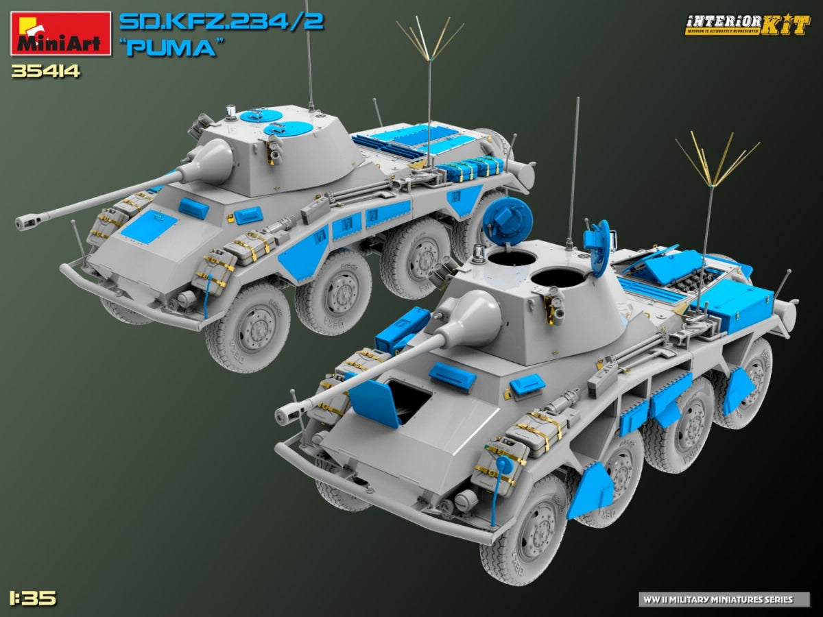 MiniArt 35414 Sd.Kfz. 234/2 PUMA. INTERIOR KIT 1/35 – immagine 8