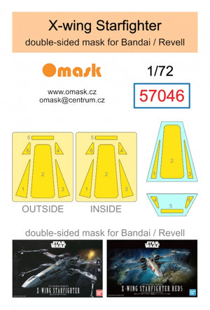 Omask 57046 X-wing Starfighter double-sided mask (for Bandai/Revell) 1/72