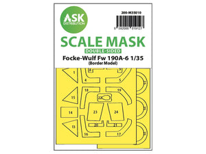 Art Scale Kit M35010 Fw 190A-6 Double-Sided Painting Mask for Border Model 1/35
