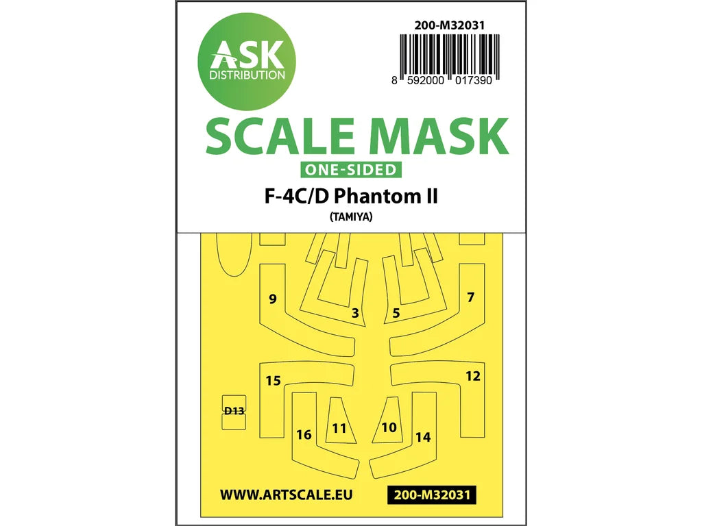 Art Scale Kit M32031 F-4C/D Phantom One-Sided Mask for Tamiya 1/32