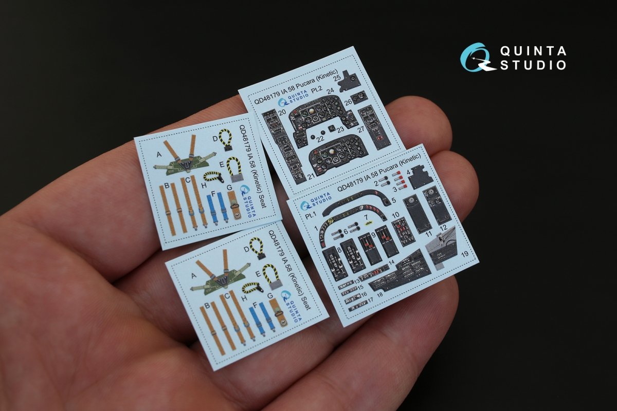 Quinta Studio QD48179 IA 58 Pucara 3D-Printed &amp;amp; coloured Interior on decal paper (for Kinetic kit) 1/48 – immagine 2
