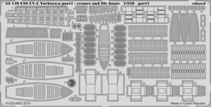 Eduard 53140 USS CV-5 Yorktown part 1 cranes &amp;amp; life boats MERIT 1/350 – Bild 5