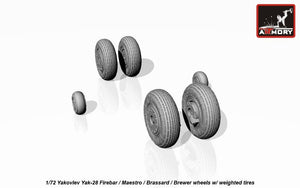 Armory Models AW72047 Yakovlev Yak-28 wheels w/ weighted tires 1/72 – immagine 3