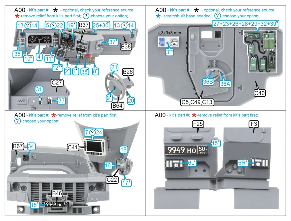 Quinta Studio QD35079 K-4386 Typhoon VDV 3D-Printed &amp;amp; coloured Interior on decal paper (Zvezda) 1/35 – immagine 17