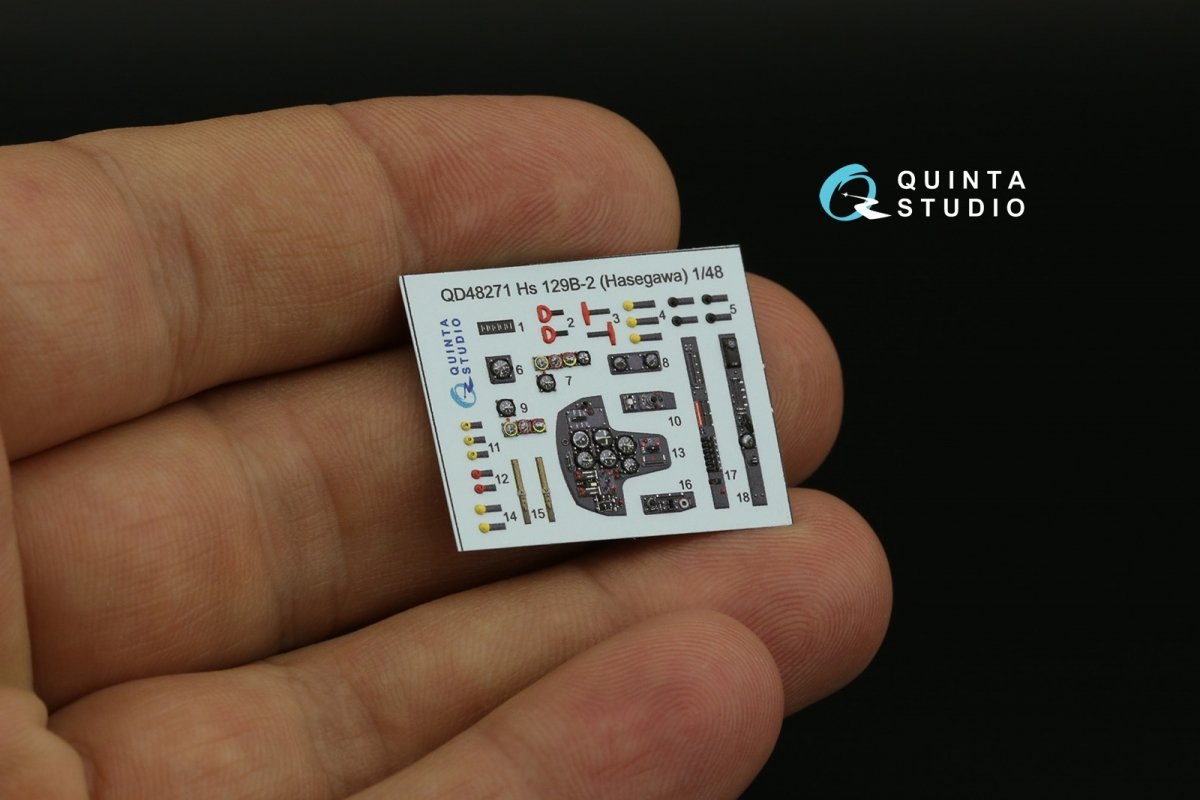 Quinta Studio QD48271 Hs 129B-2 3D-Printed &amp;amp; coloured Interior on decal paper (Hasegawa) 1/48 – immagine 10