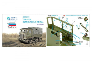 Quinta Studio QD35048 STZ-5 3D-Printed &amp;amp; coloured Interior on decal paper (Zvezda) 1/35 – immagine 6
