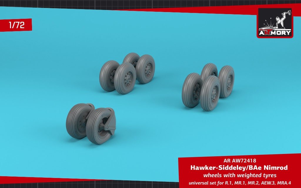 Armory Models AW72418 BAe Nimrod wheels w/ weighted tires 1/72 – Bild 3
