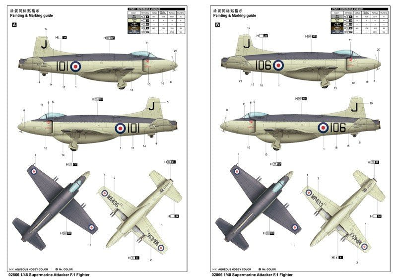 Trumpeter 02866 Supermarine Attacker F.1 Fighter 1/48 – Bild 3
