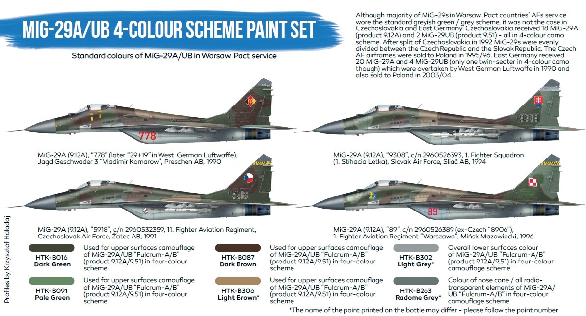 Hataka HTK-BS105 MiG-29A/UB 4-color scheme paint set (6x17ml) – image 3