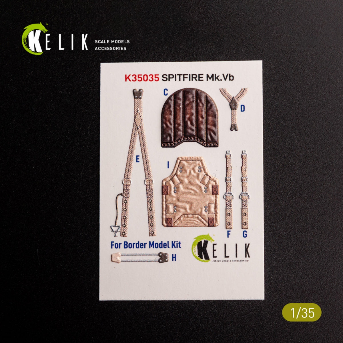 KELIK K35035 Spitfire Mk.VB - interior 3D decals for Border Models kit 1/35