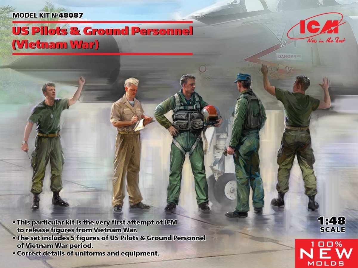 ICM 48087 US Pilots &amp;amp; Ground Personnel (Vietnam War) 1/48
