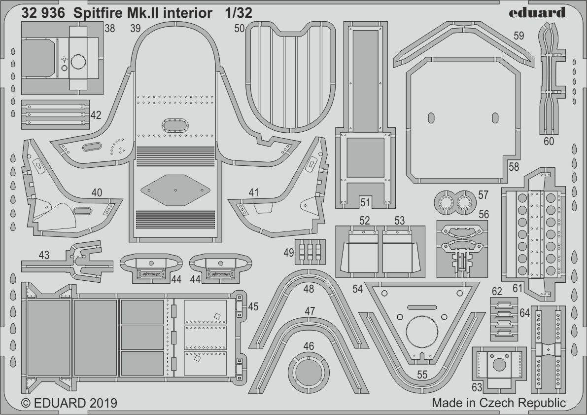 Eduard 32936 Spitfire Mk. II interior REVELL 1/32 – immagine 2