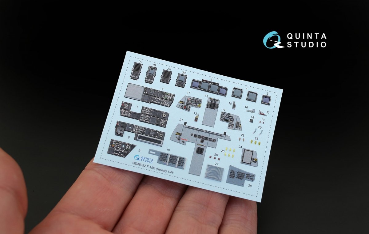 Quinta Studio QD48052 F-15E 3D-Printed &amp;amp; coloured Interior on decal paper (for Revell kit) 1/48 – Bild 6