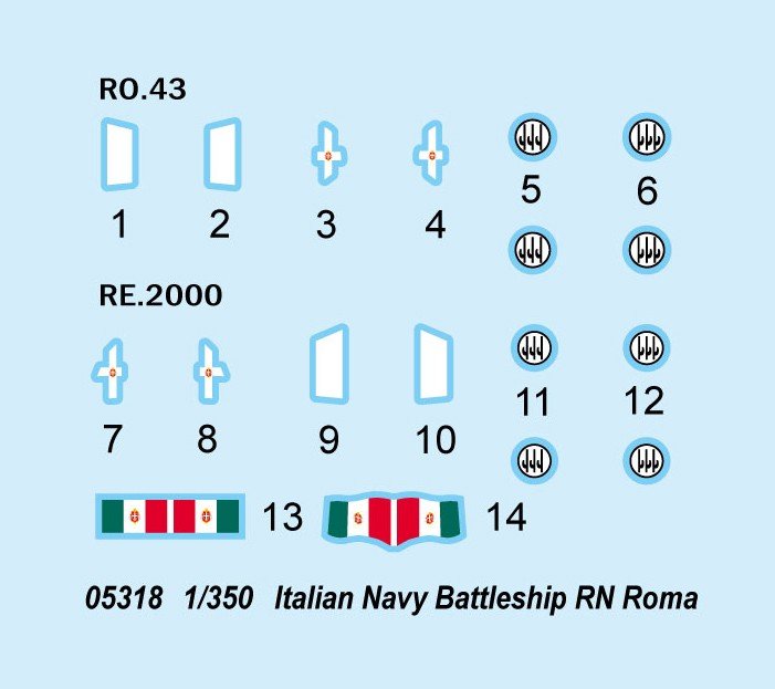 Trumpeter 05318 Italian Navy Battleship RN Roma 1/350 – immagine 4
