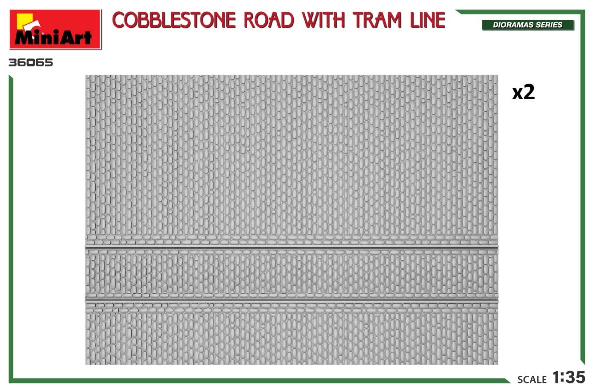 Miniart 36065 ROUTE PAVÉE AVEC LIGNE DE TRAMWAY 1/35 – image 2
