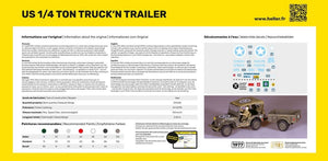 Heller 57105 STARTER KIT US 1/4 TON TRUCK &amp;#39;N TRAILER 1/35 – immagine 4