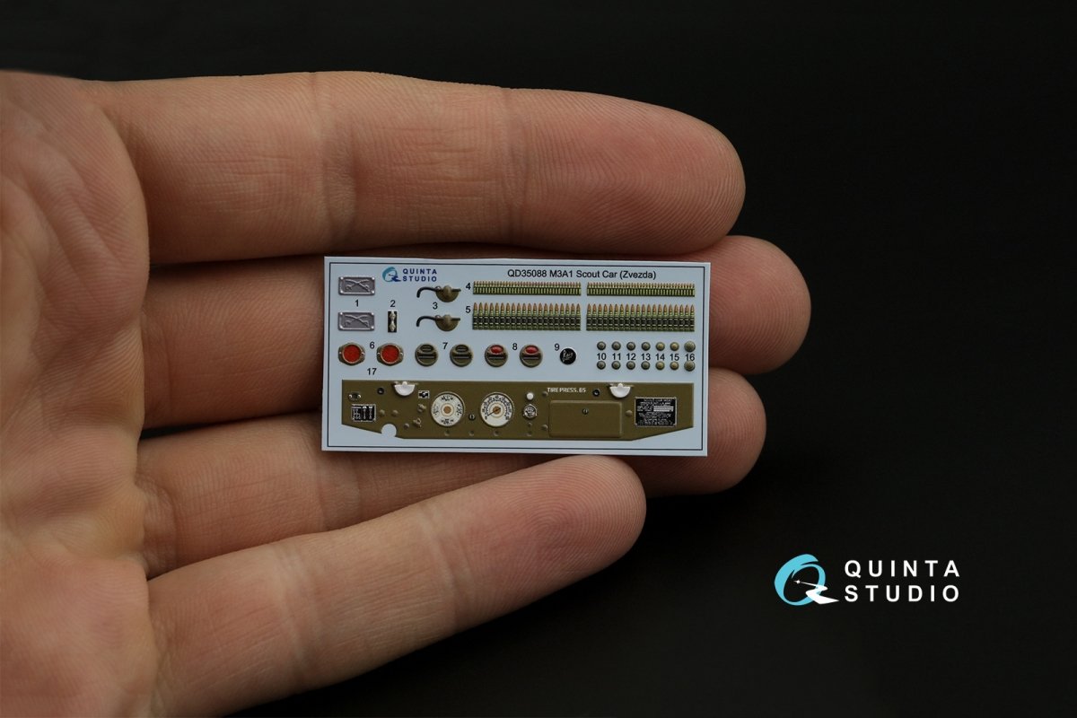 Quinta Studio QD35088 M3A1 Scout 3D-Printed &amp;amp; coloured Interior on decal paper (Zvezda) 1/35 – immagine 8