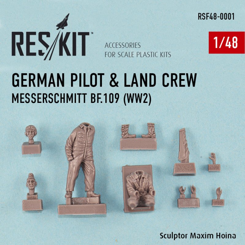RESKIT RSF48-0001 Pilote et équipage au sol allemands Messerschmitt Bf.109 (Seconde Guerre mondiale) 1/48