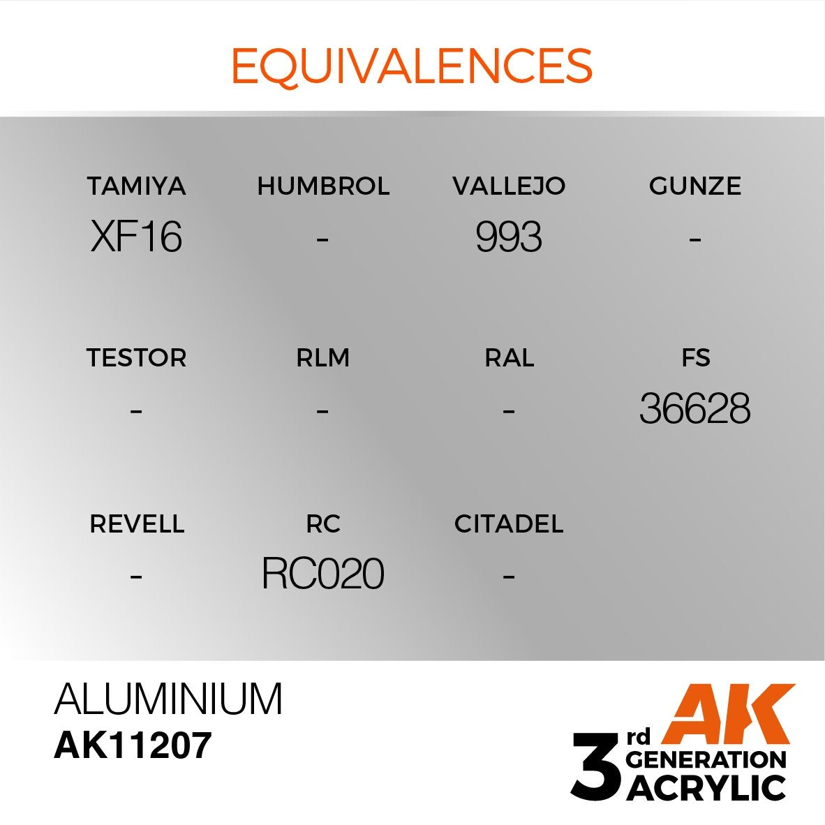 AK Interactive AK11207 ALUMINIUM – METALLIC 17ml – imagen 3