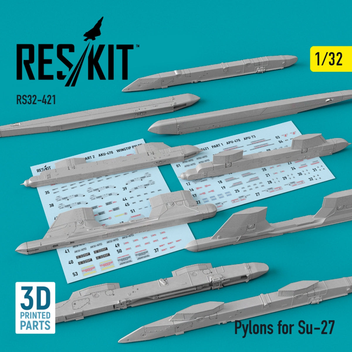 Pylônes RESKIT RS32-0421 pour SU-27 1/32