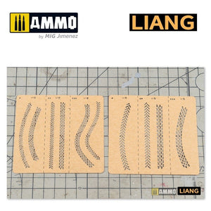 Liang 0011 Tire Tracks Effects Airbrush Stencils B – imagen 5