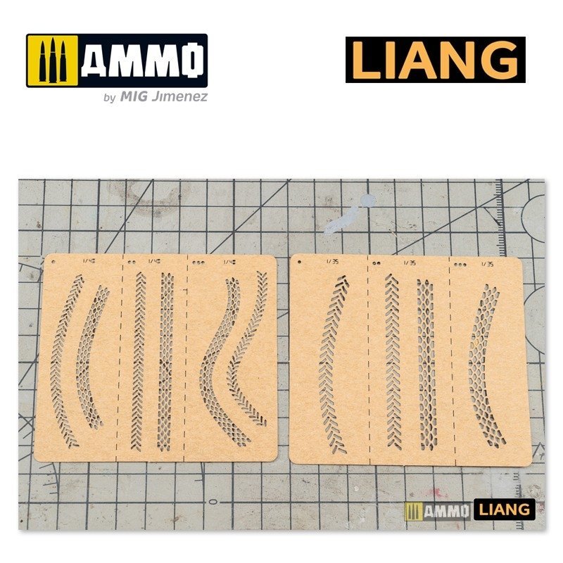 Liang 0011 Tire Tracks Effects Airbrush Stencils B – imagen 5