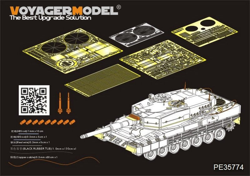 Maquette Voyager PE35774 Leopard 2A4 allemand moderne de base (pour MENG TS-016 1/35) 