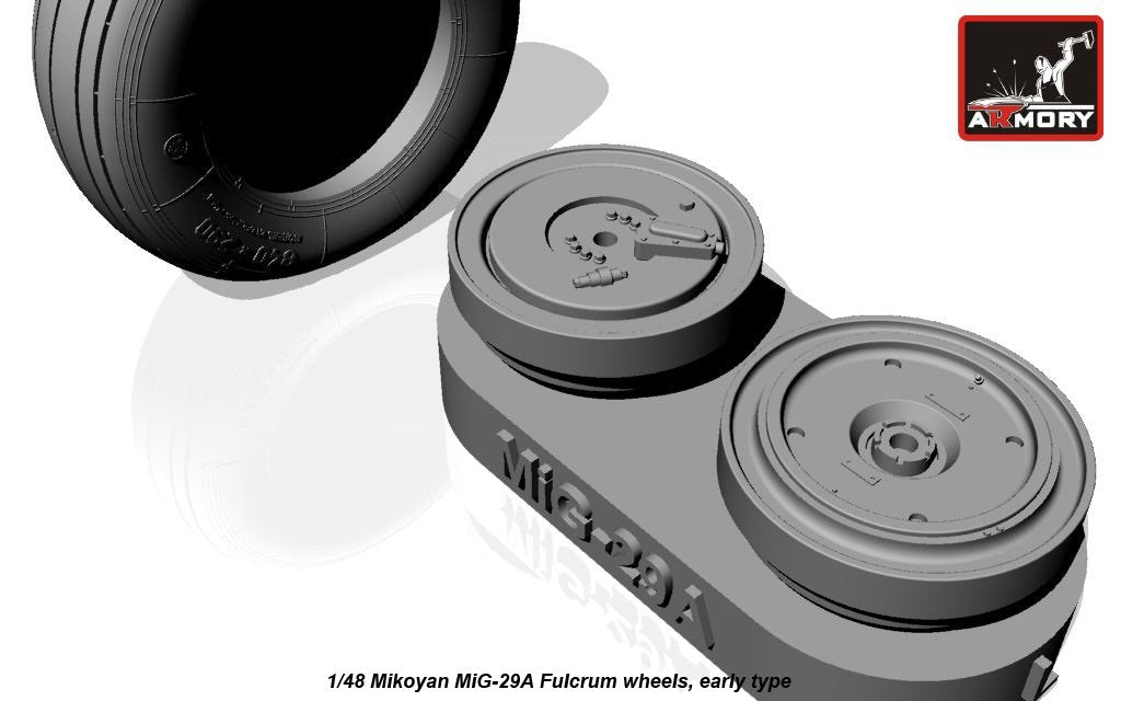 Armory Models AW48022 Mikoyan MiG-29A/B/UB Fulcrum wheels, early 1/48 – Bild 3