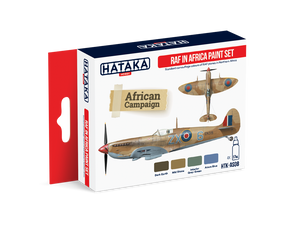 Coffret de peinture Hataka HTK-AS08 RAF en Afrique, 4 x 17 ml