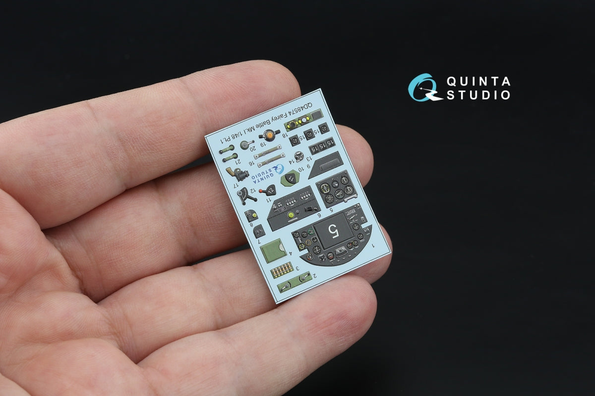 Quinta Studio QD+48574 Fairey Battle Mk.I 3D-Printed &amp;amp; coloured Interior on decal paper (Trumpeter) (with 3D-printed resin parts) 1/48 – immagine 4